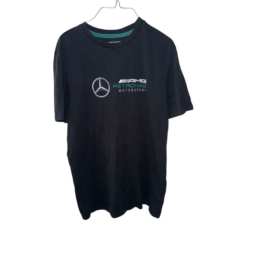 Mercedes AMG Petronas Motorsport T Shirt Mens L Black F1 Racing Logo Tee READ